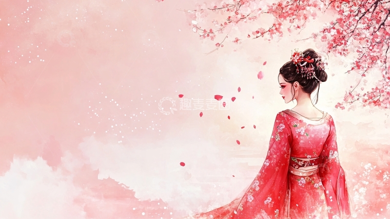 高清大图下载【趣麦麦图】红衣少女设计古风17