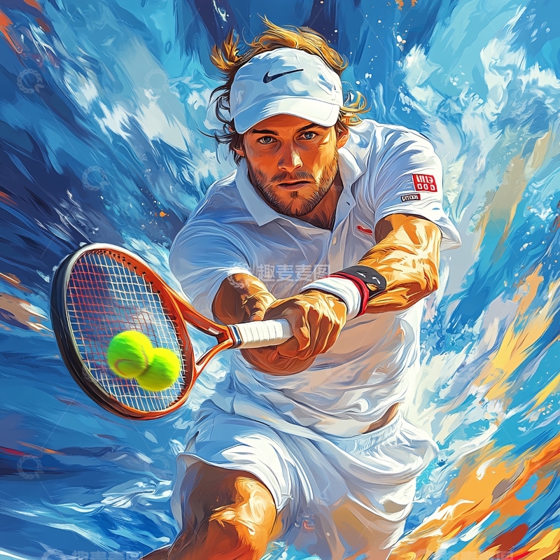 高清大图下载【趣麦麦图】网球运动插画37