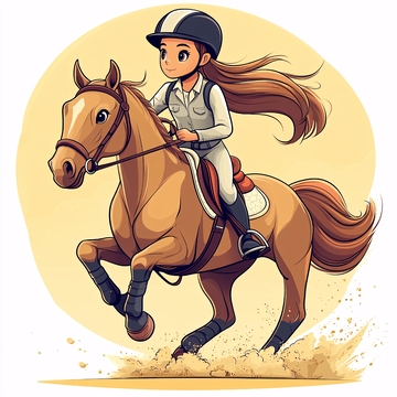 卡通骑马人物2