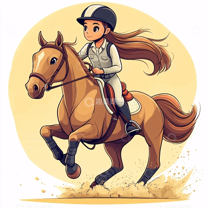 高清大图下载【趣麦麦图】卡通骑马人物2