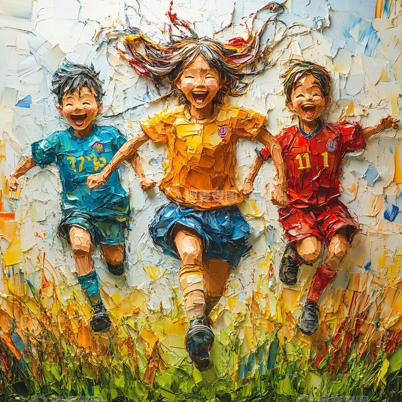 高清大图下载【趣麦麦图】踢足球壁画