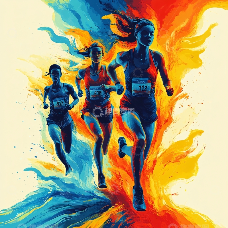 高清大图下载【趣麦麦图】运动跑步马拉松1