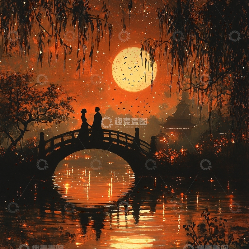 高清大图下载【趣麦麦图】意境鹊桥2