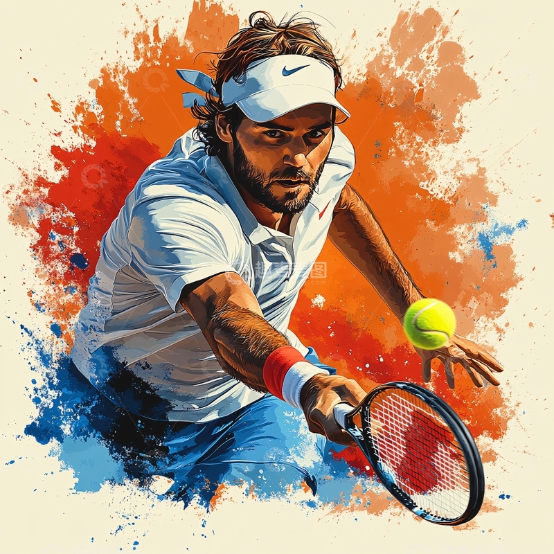 高清大图下载【趣麦麦图】网球运动插画38