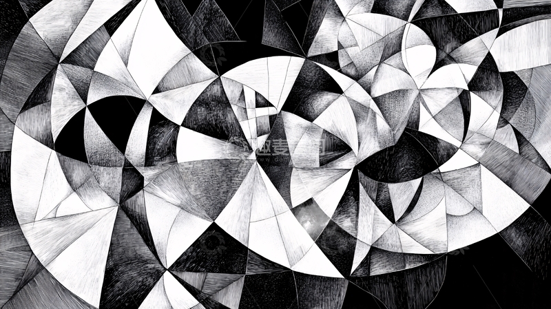 高清大图下载【趣麦麦图】几何图形黑白壁纸1