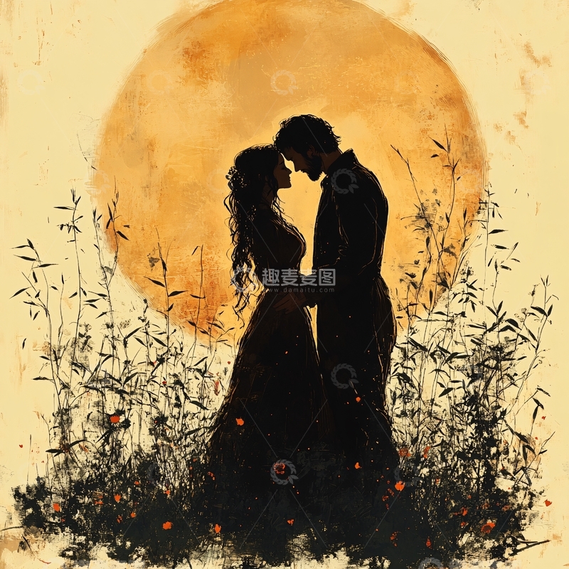 高清大图下载【趣麦麦图】月光下的爱情