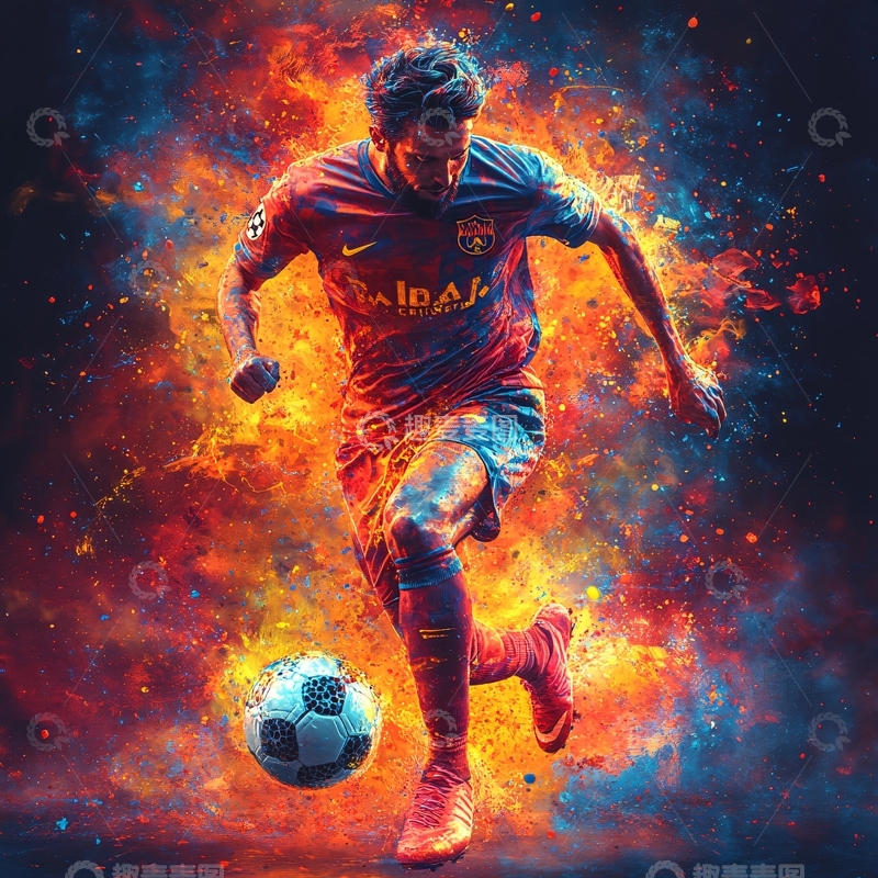 高清大图下载【趣麦麦图】插画足球运动员2