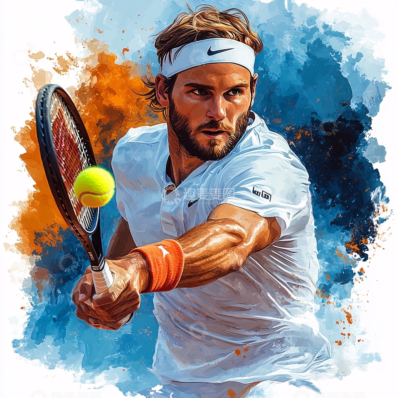 高清大图下载【趣麦麦图】网球俱乐部挂画3