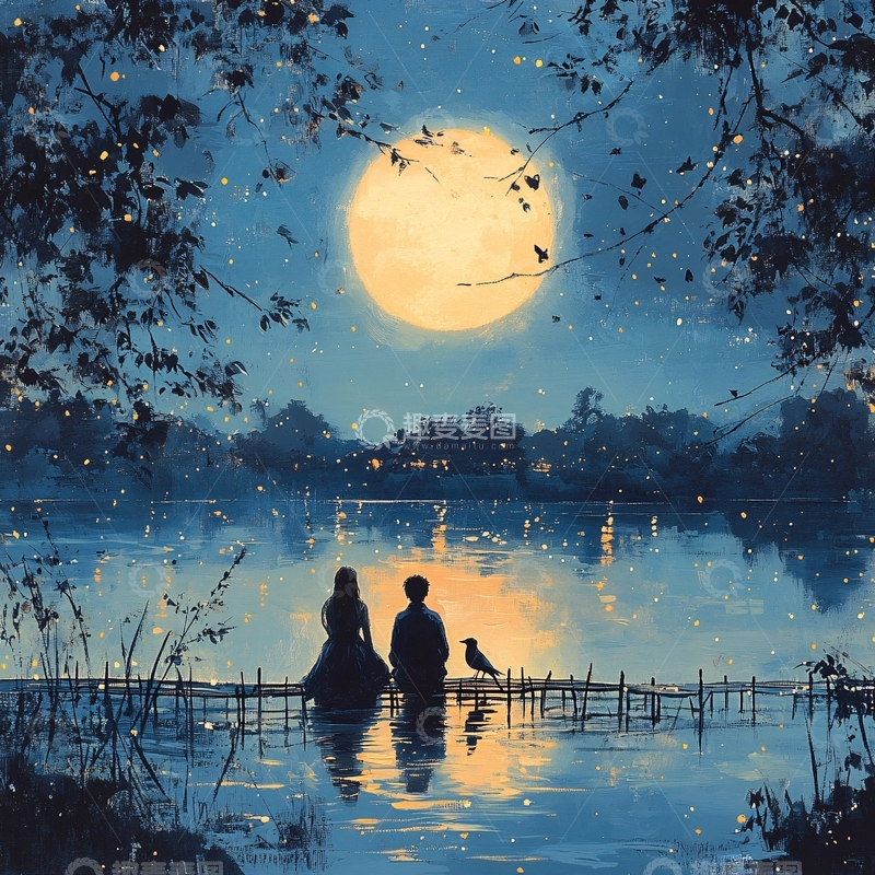 高清大图下载【趣麦麦图】浪漫湖边剪影
