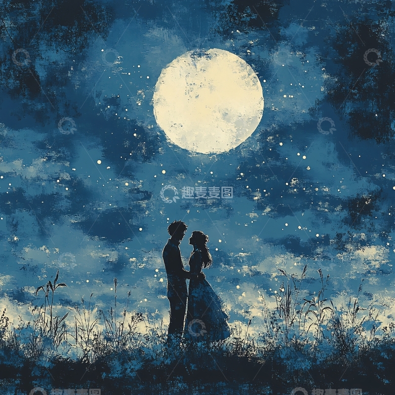 高清大图下载【趣麦麦图】月光下的爱情2