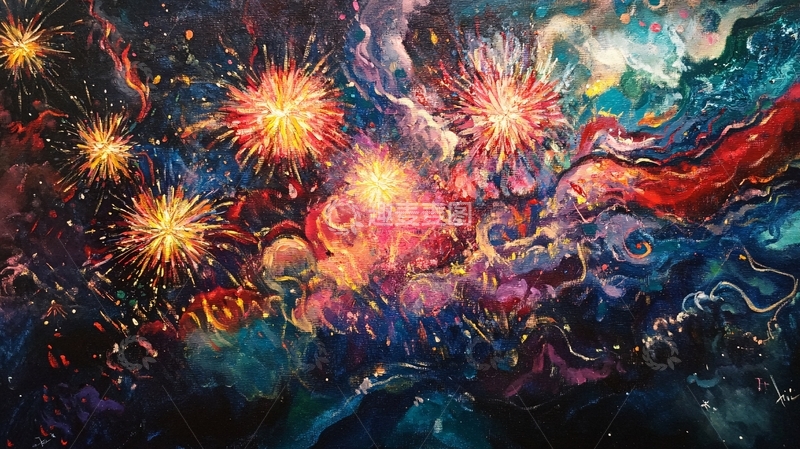 高清大图下载【趣麦麦图】横版烟火24