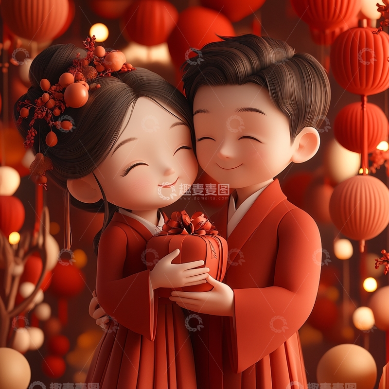 高清大图下载【趣麦麦图】喜糖插画