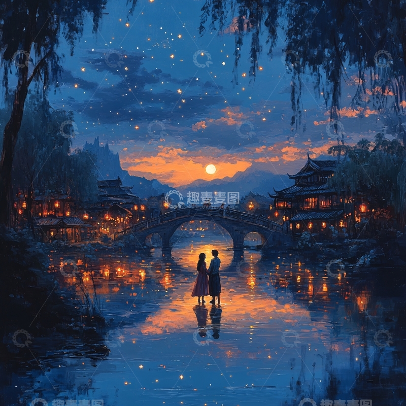高清大图下载【趣麦麦图】古风夜景24