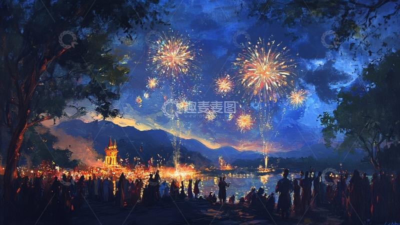 高清大图下载【趣麦麦图】横店插画12