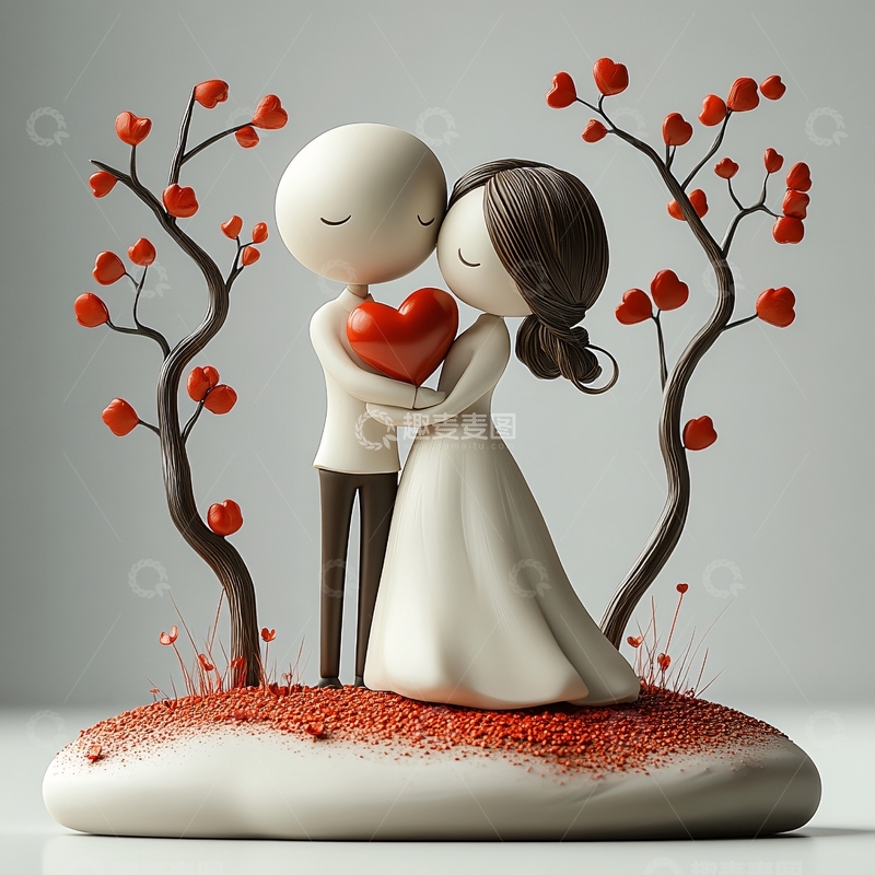 高清大图下载【趣麦麦图】卡通情侣人物摆件2