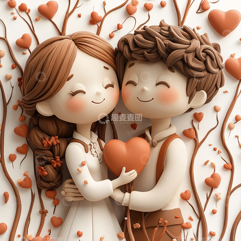 高清大图下载【趣麦麦图】卡通情侣婚庆情侣