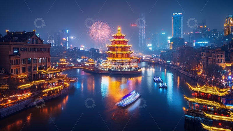 高清大图下载【趣麦麦图】水上金阁