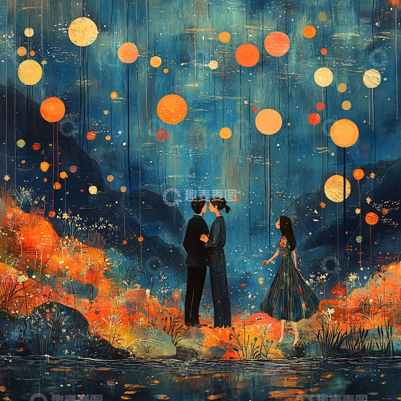 高清大图下载【趣麦麦图】插画唯美浪漫3