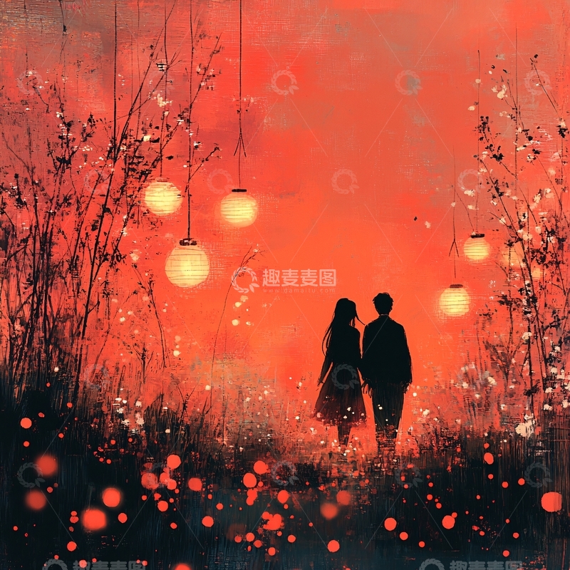 高清大图下载【趣麦麦图】插画唯美浪漫5