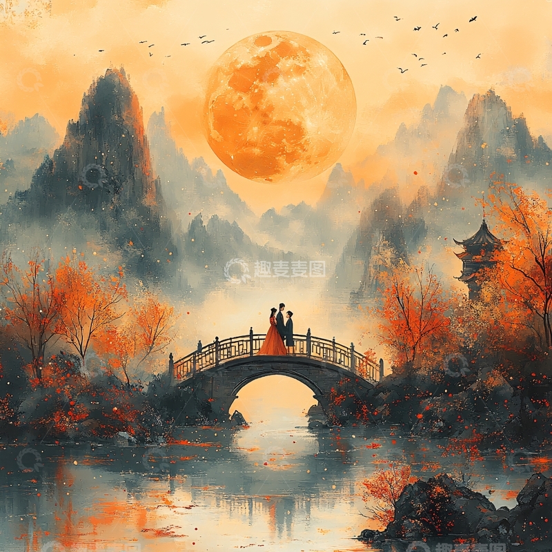 高清大图下载【趣麦麦图】奈何桥插画15