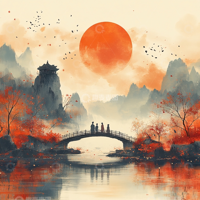 高清大图下载【趣麦麦图】奈何桥插画16