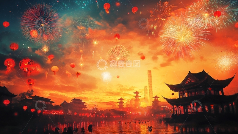 高清大图下载【趣麦麦图】横版烟火27