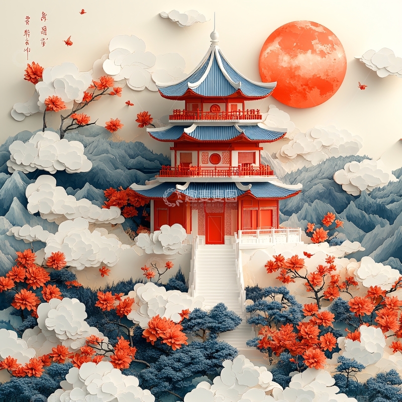 高清大图下载【趣麦麦图】新中式纸雕4