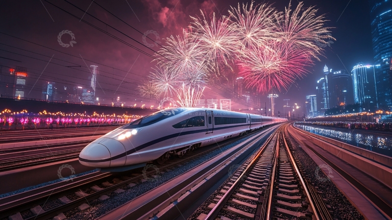 高清大图下载【趣麦麦图】春运高铁