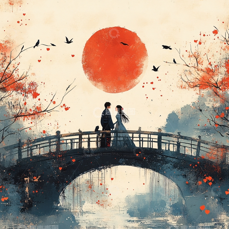 高清大图下载【趣麦麦图】串月桥插画9