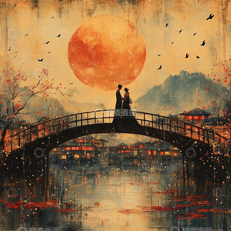 高清大图下载【趣麦麦图】奈何桥插画17