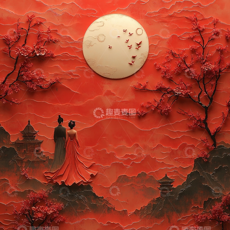 高清大图下载【趣麦麦图】新中式纸雕6