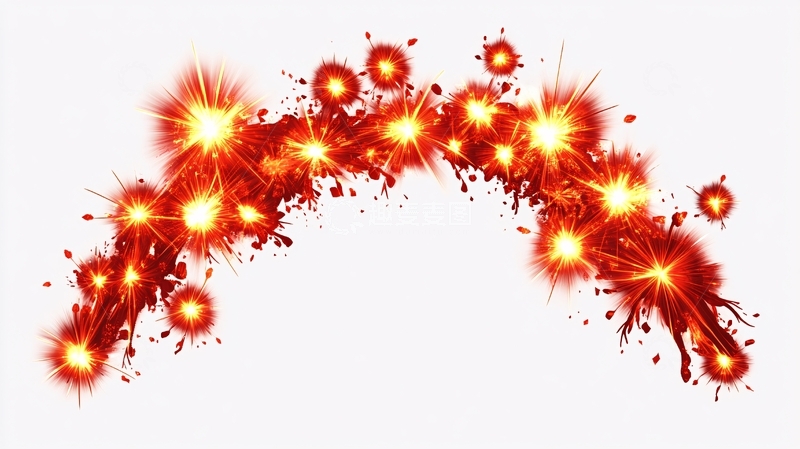 高清大图下载【趣麦麦图】飞溅的鞭炮