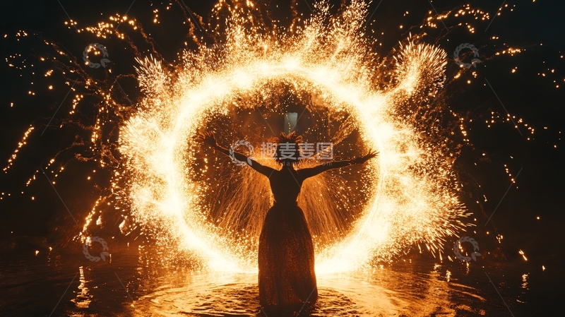 高清大图下载【趣麦麦图】喷火艺人表演