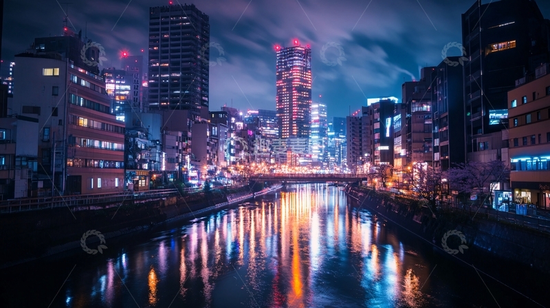 高清大图下载【趣麦麦图】日本都市夜景1