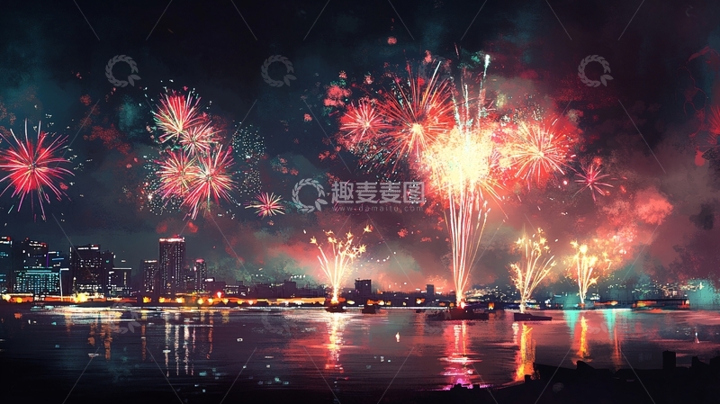 高清大图下载【趣麦麦图】横版烟火31