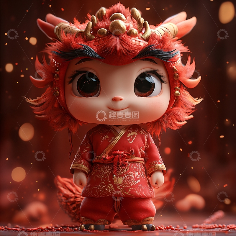 高清大图下载【趣麦麦图】龙年宝宝跳跃服