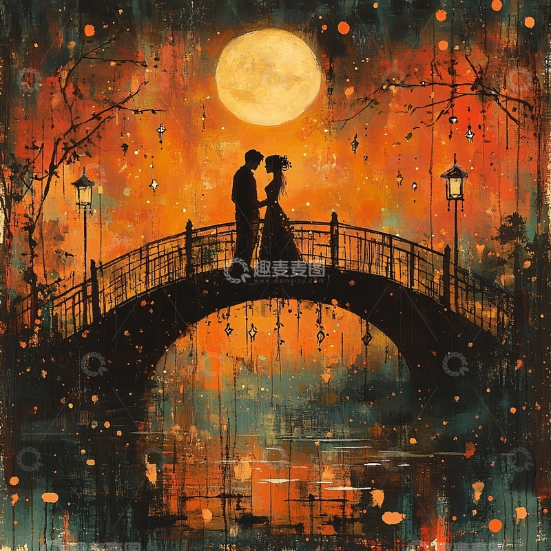 高清大图下载【趣麦麦图】串月桥插画10