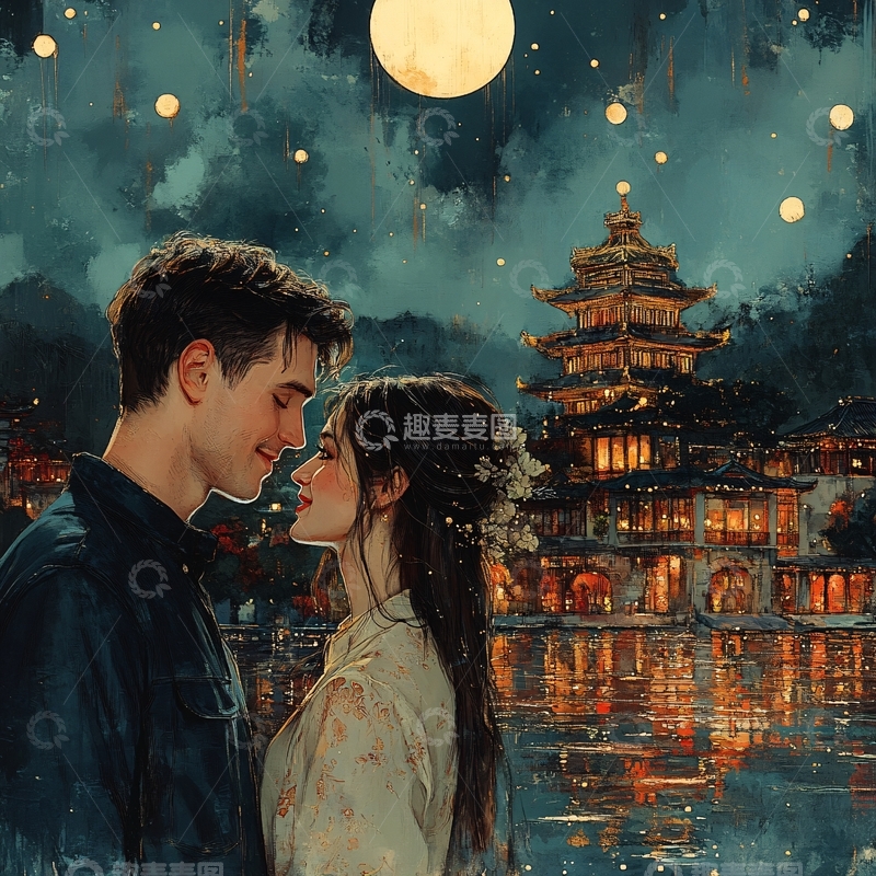 高清大图下载【趣麦麦图】插画唯美浪漫6