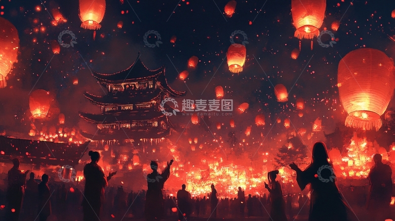 高清大图下载【趣麦麦图】元宵节场景2