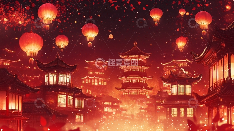 高清大图下载【趣麦麦图】元宵节繁荣7