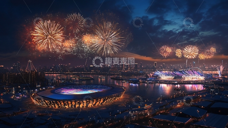 高清大图下载【趣麦麦图】临港烟花秀