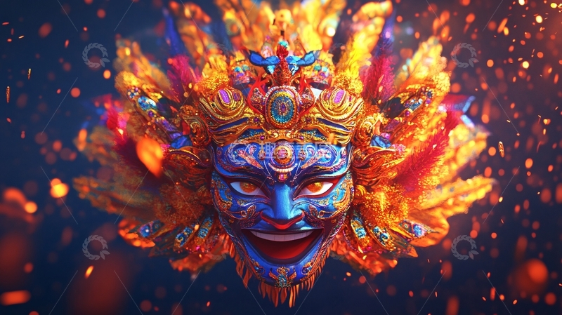 高清大图下载【趣麦麦图】印度查乌舞面具