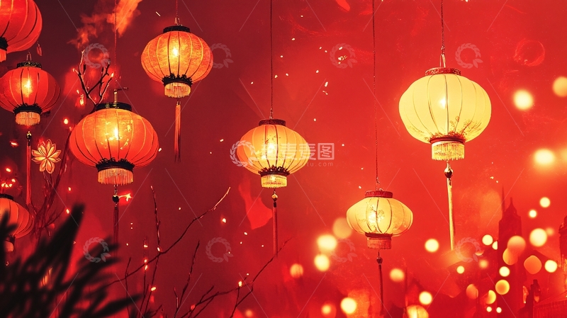 喜庆场景灯笼密布35