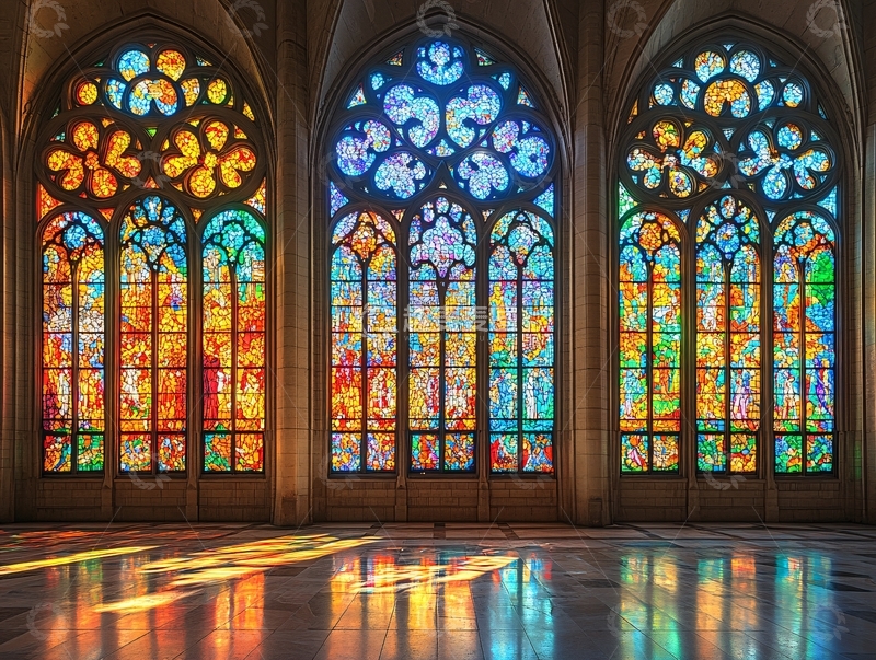 高清大图下载【趣麦麦图】大殿彩色玻璃2