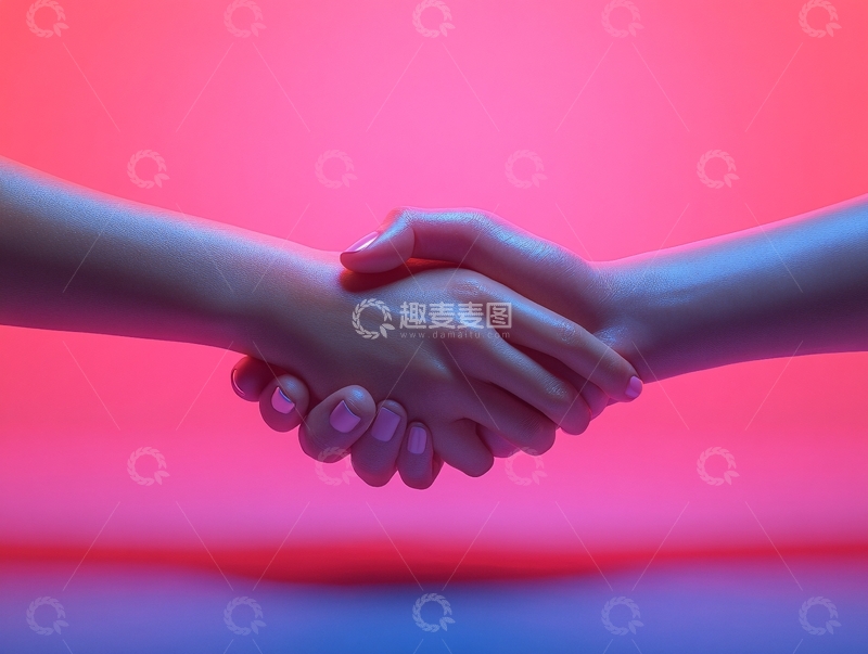 高清大图下载【趣麦麦图】携手共进背景