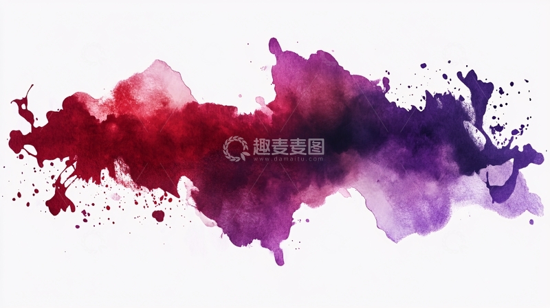 高清大图下载【趣麦麦图】水墨晕染酒红色炫彩2