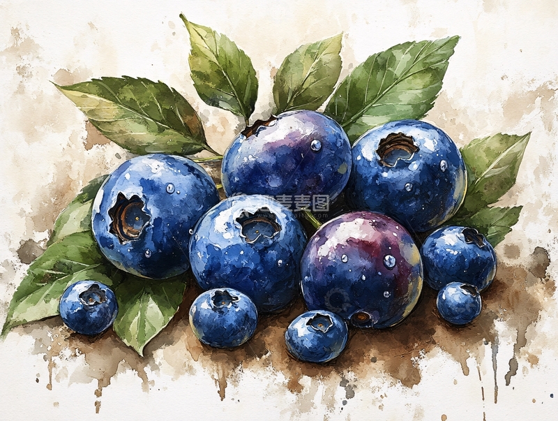 高清大图下载【趣麦麦图】原创蓝莓插画1