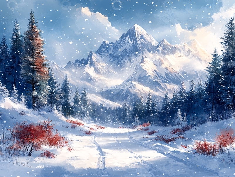 高清大图下载【趣麦麦图】雪景风景画