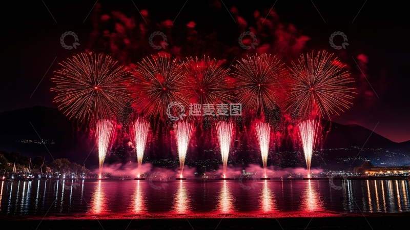 高清大图下载【趣麦麦图】尼山圣境烟火表演1