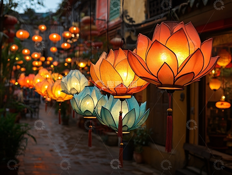 高清大图下载【趣麦麦图】荷花灯彩